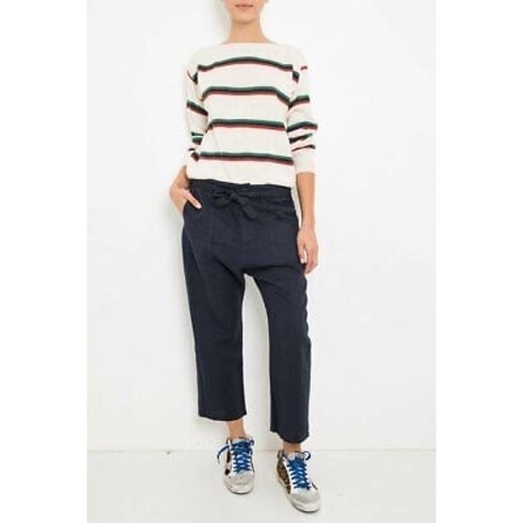 The Great Navy Convertible cotton Linen Belted Pants sz 3/Large - Picture 1 of 7